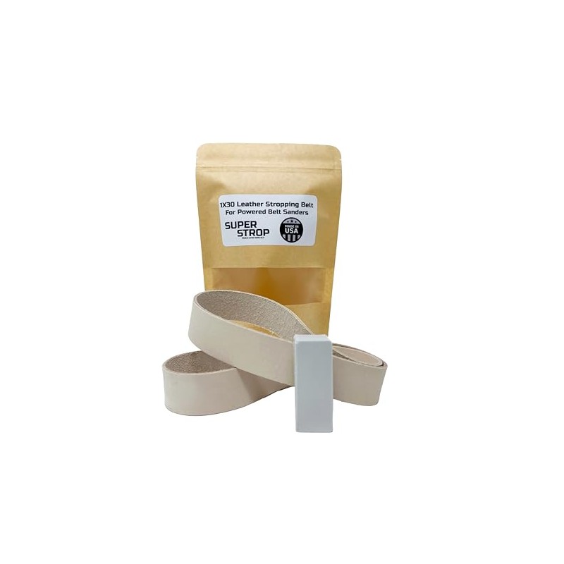 1x30 inch Leather Honing Strop Belt Super Strop with White