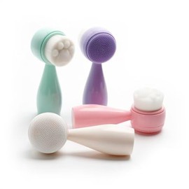 Facial Cleansing Brush，Silicone Face Brush for，Face Scrubber，Deep Pore Scrub Brush，Skin Care Face Brush（Pink）