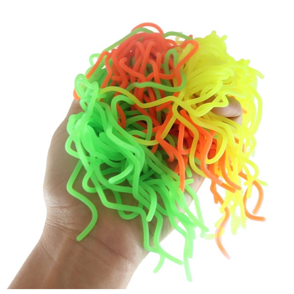 1 Pack with 3 Ramen Stretchy Noodle Strings (Orange/Yellow/Green) Fidget