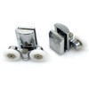 YuanQian Stainless Steel 25mm Shower Door Twin Rollers Runners -