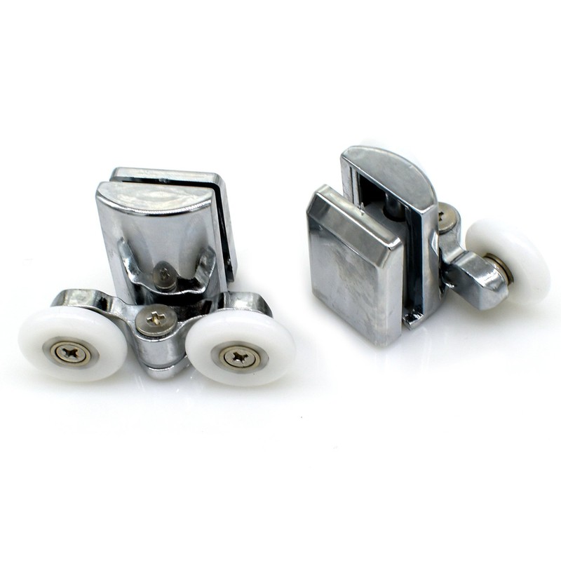 YuanQian Stainless Steel 25mm Shower Door Twin Rollers Runners -