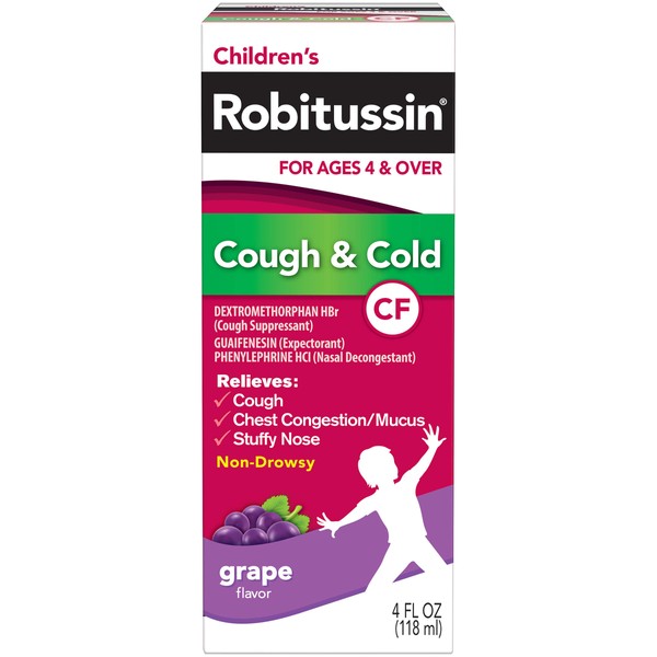 Robitussin Cf Childrens Cough and Cold Relief Syrup 4 oz.