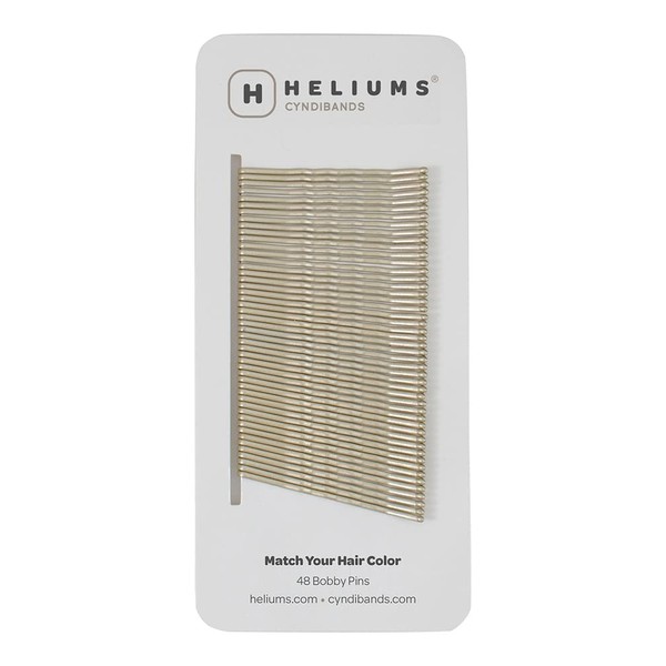 Heliums Ash Blonde Premium Bobby Pins, 2 Inch Wavy - 48 Count