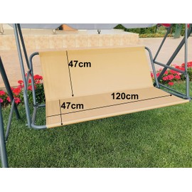 Replacement Swing Seat Cover Garden Swing Seat Cover Hammock Chair Garden Swing Chair Outdoor Garden Chair Covers Bench Cover (120cm x 47cm x 47cm, Beige)