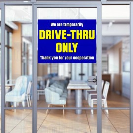VF Displays™ Drive-Thru Only (32" x 24") Perforated Removable Window Decal