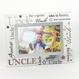 Celebrations Uncle Mirrored Words Sentiment Photo Frame Great Gift for Special Uncle