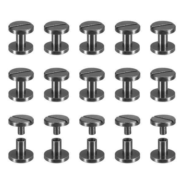 sourcing map 30Pack Brass Chicago Screws, 6x10mm Flat Head Screw