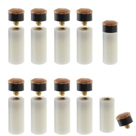 Jindizi 10 Pcs Pool Cue Tips,Screw-On Billiard Cue Tip with Hard Plastic Cue Stick Ferrules for Replacing Pool Cues 12mm