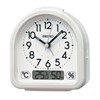 Seiko KR522W Alarm Clock, Analog Temperature/Humidity Display, White, 4.4 x