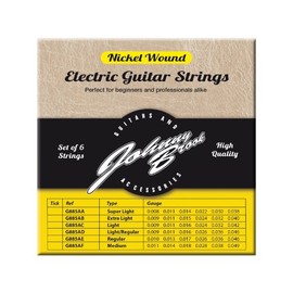 Johnny Brook Set of 6 Nickel Wound Electric Guitar Strings (Light Gauge)
