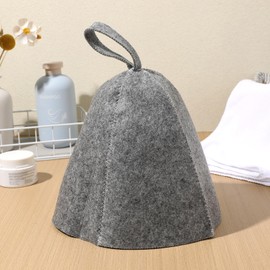 Sauna Hat for Women and Men: 2Pcs Russian Felt Bath Hat Head Protection Absorbent Sauna Cap for Sauna Shower Bath Steam Room Users Accessories, Grey
