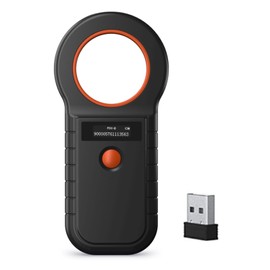 Mingzhe Animal Microchip Pet Tag Scanner ID Reader RFID EMID Animal Handheld Reader BT+USB+2.4G Connect 128 Informations Storage Function OLED Screen 134.2kHz Standard FDX-B ISO11784/ISO11785 Dog Cat