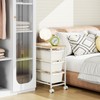 KINGBOARD Slim Rolling Cart with 3 Drawers, Metal Utility Storage