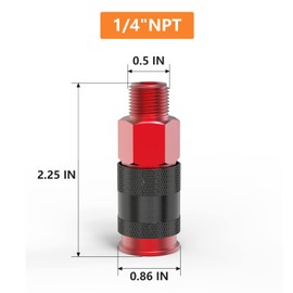 GASHER 12PCS Aluminium 1/4-Inch Male AMT Universal Air Coupler,1/4 Inch NPT Male Threads Size, Quick Connect Air Coupler