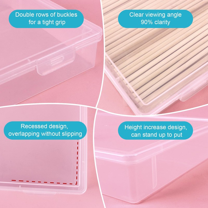 Storage Box with Lid, Multi-Purpose Storage Box, 2 Pack, Rectangular