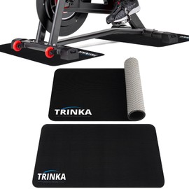 2PCS Peloton Exercise Bike Mat for Carpet & Hardwood Floors, Non-Slip Mat Compatible with Stationary Spin Bike, Concept 2 Rowing Machine, Workout Mat for Bike Trainer