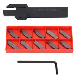 Mgehr1212-3 Lathe Separating Tool, 10 Pieces MGMN300 Insert, Cut Groove Tool Holder with 10 Pieces Inserts, Turning Metal, Mini Mgehr1212 3 for the