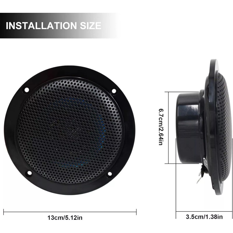 Herdio 4" Outdoor Marine Ceiling Speakers Waterproof 160W for Boat