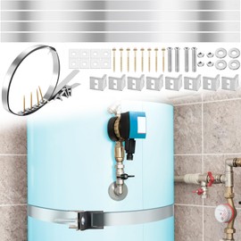 Zonon 2 Set Seismic Water Heater Strap Kit Adjustable 90'' Front Mount Safety Strap Metal Earthquake Straps for 55 Gallon Water Heater Tank, Galvanized Stainless Steel, with Installation Accessory