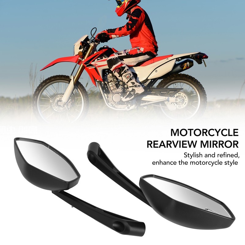 2PCS Motorcycle Rearview Mirror Clear Vision Wide Angle Shockproof Handlebar
