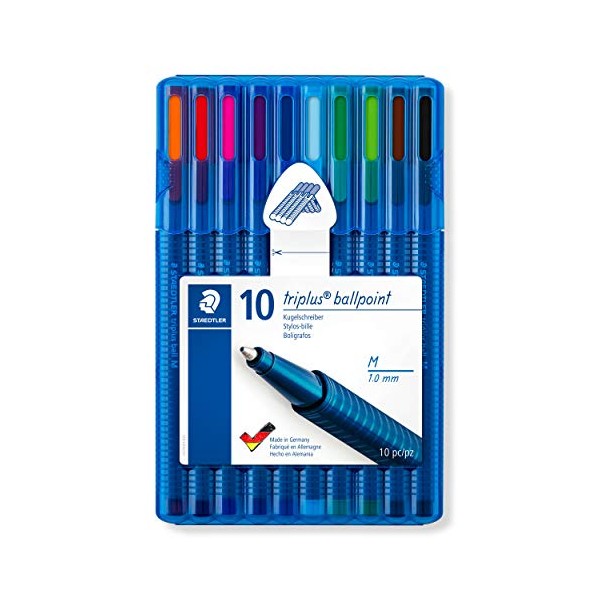 STAEDTLER 437 MSB10 Triplus Ballpoint Pen - Multi-Colour (Pack of 10)