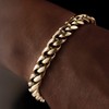 TRIPOD JEWELRY 14K Gold Plated Miami Cuban Link Chain Bracelet