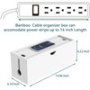 Bamboo Cable Management Box, Large Cord Organizer Box Cable Box