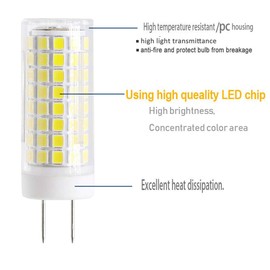 SYXKJ G8 Led Bulb, 7W G8 Led Lamps, 75W Halogen Bulb Replacement, G8 Bi-pin Base Bulb, AC120V 750lm, Under Cabinet Counter Light, Kitchen Lighting and Puck Lights, 2 Pack （White 6000k）