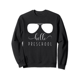 Hello Preschool Sunglasses Back to School Teacher Kids Sweatshirt
