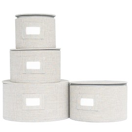 In This Space Teall Hard Shell(tm) Round China Plates Storage Container With Secure Lid (11.5â, 9.5â, 8.25â, 6â Set-4)