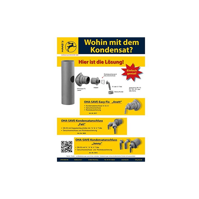 Otto Haas EASY-FIX Design Isabel DN 110/50, Grey