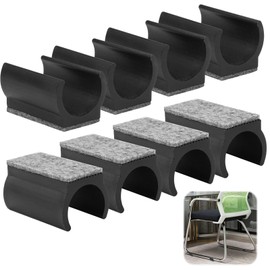 WhizNook Pack of 8 Chair Gliders Cantilever Chair with Felt, Diameter 22 mm Felt Gliders for Cantilever Made of Plastic, Felt Gliders for Swing Chairs, for Protect Tile Floors, Wooden Floors