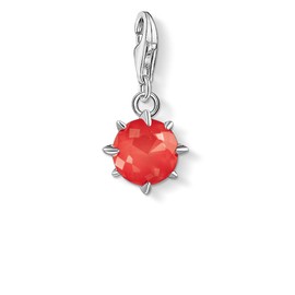 Thomas Sabo 925 Sterling Silver Birthstone Charm, Silver, White, Red, Silver