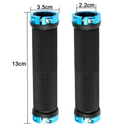 Aiqeer 2 pairs of bicycle handlebar grips, rubber bicycle grips, ergonomic bicycle grips, non-slip design, suitable for all weather conditions (blue)