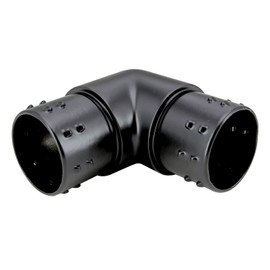 Stainless Steel 316 Railing Connector 90° Flush Joiner Elbow Connector for 2" OD 16 Gauge Pipe Tubing, Matt Black Finish