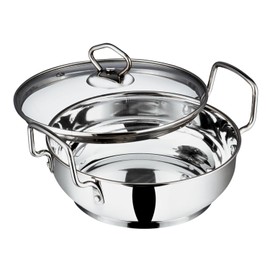 Vinod Cookware Induction Friendly Kadai With Lid Silver 1.5 Litres, Stainless Steel