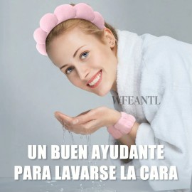 Kit 7pzs Diademas Para Maquillaje Y Muñequeras Skincare Spa