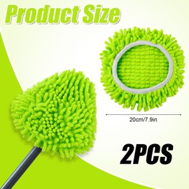 2pcs Mop Replace Head for Ocedar, Chenille Mop Refills Spin Mop Heads Replacements Compatible with O-Cedar Easywring 1 Tank System for Cleaning Floor Glass Wall, Machine Washable and Reusable (Green)