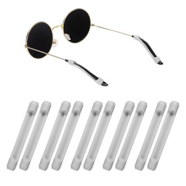 HARFINGTON 5pair Silicone Eyeglass Temple Tips Sleeve Retainer Anti-Slip Eyewear Retainers Elastic Comfort Glasses Ear Grips for Daily Wear Glasses Sunglasses Reading Eyeglasses, Grey