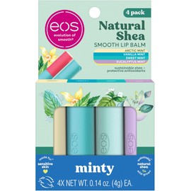 eos Super Soft Shea Lip Balm Sticks - Minty Cool Variety Pack | Lip Moisturizer | 24 Hour Hydration | Gluten Free Lip Care|4 Pack