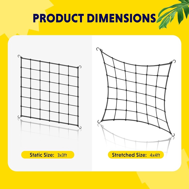 Simple Deluxe Elastic Trellis Netting for 4x4', Heavy Duty Elastic