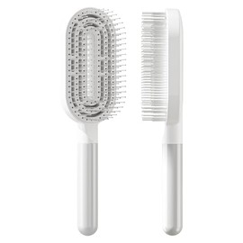 WhaleO Haarbürste Ohne Ziepen Für Damen Und Herren - Entwirrungsbürste Auch Für Locken & Lange Haare - Hair Brush Einzigartige Profi Bürste Lange Haare Mit Haarbürstenreiniger, Weiß
