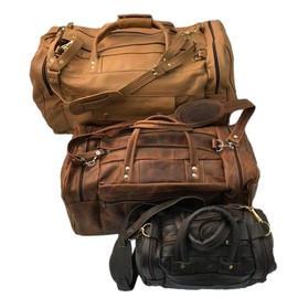 Leather Duffle Bags for Men and Women - Carry On Overnight Weekender Duffel Bag - Leather Duffels for Sports Gym Airplane