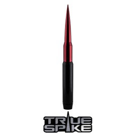 TRUE SPIKE 9 inch BLACK RED TIP PENETRATOR FAT BULLET ANTENNA with ANTI-THEFT + COPPER COIL in Heavy Gauge CNC Machined Billet Aluminum Short Compatible with Nissan Titan