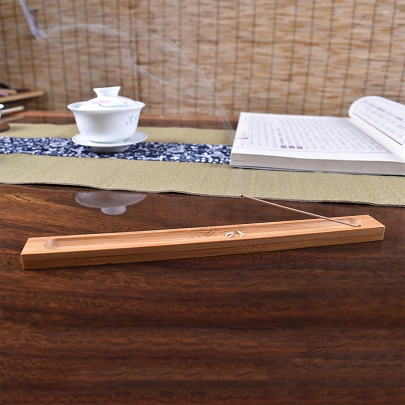 Lanito Incense Burner, Bamboo Horizontal Incense Plate, Stylish Incense Holder,