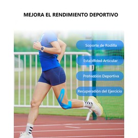 8 Uds Tape para Rodilla y 2 Rolls Cinta Respirable Deportiva, cinta kinesiologica precortada, Cinta Kinesiológica Precortada para Rodillas, Proporciona Apoyo para Músculos & Articulaciones, Multi