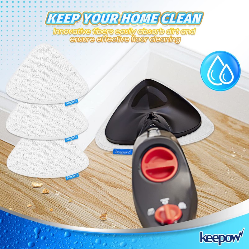KEEPOW Steam Mop Replacement Pads for Viledas Steam Mop Plus