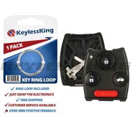 KeylessKing* New Replacement Keyless Remote Shell Case Fix Key Fob No Slot Button Case