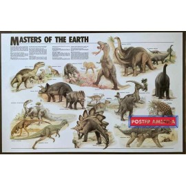 Earth Masters Of The Earth Dinosaurs Vintage 1991 Poster 24.5 x 36.5