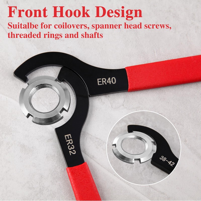 LEONTOOL 4 Pcs Coilover Spanner Wrench Set Universal Coilover Adjustment